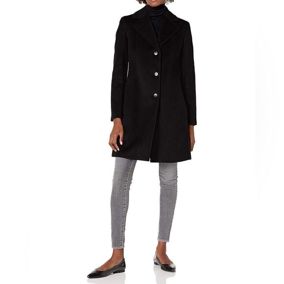 Calvin Klein Women's XS Classic Cashmere Wool Blend Coat NEW with tag Black - Picture 1 of 6